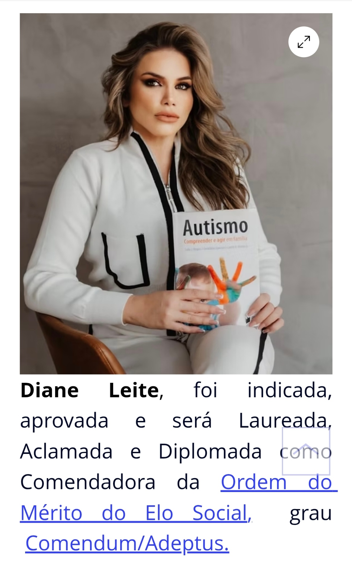 Diane Leite — Comendadora da Ordem do Mérito do Elo Social